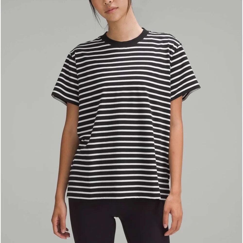 Lululemon All Yours Cotton Tee Striped T-Shirt Women’s L